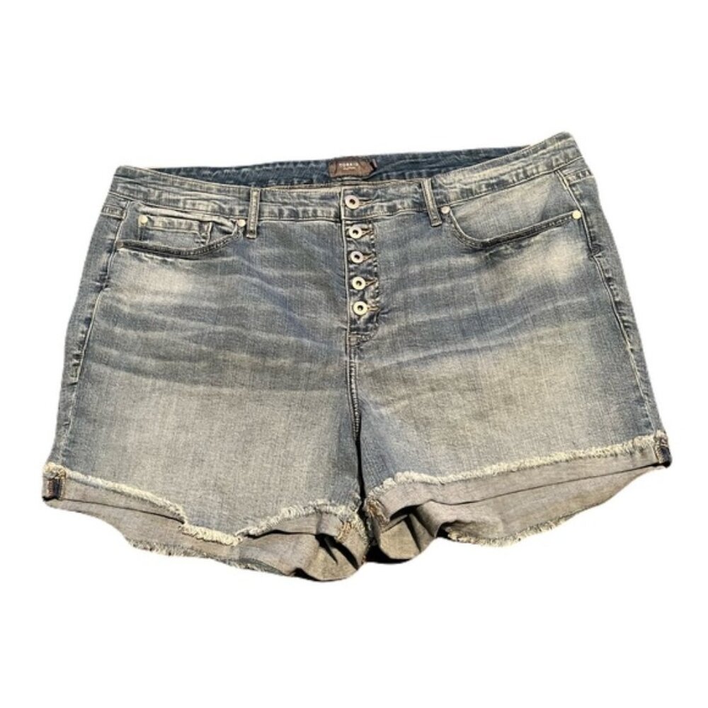 Torrid 24 Light BLue Button Up Jean Shorts China